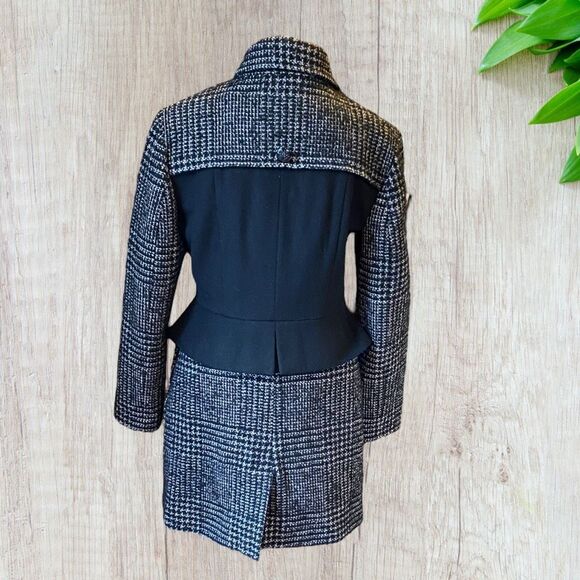 Betsey Johnson Houndstooth Princess Cut Wool Overcoat 8 - Picture 4 of 12